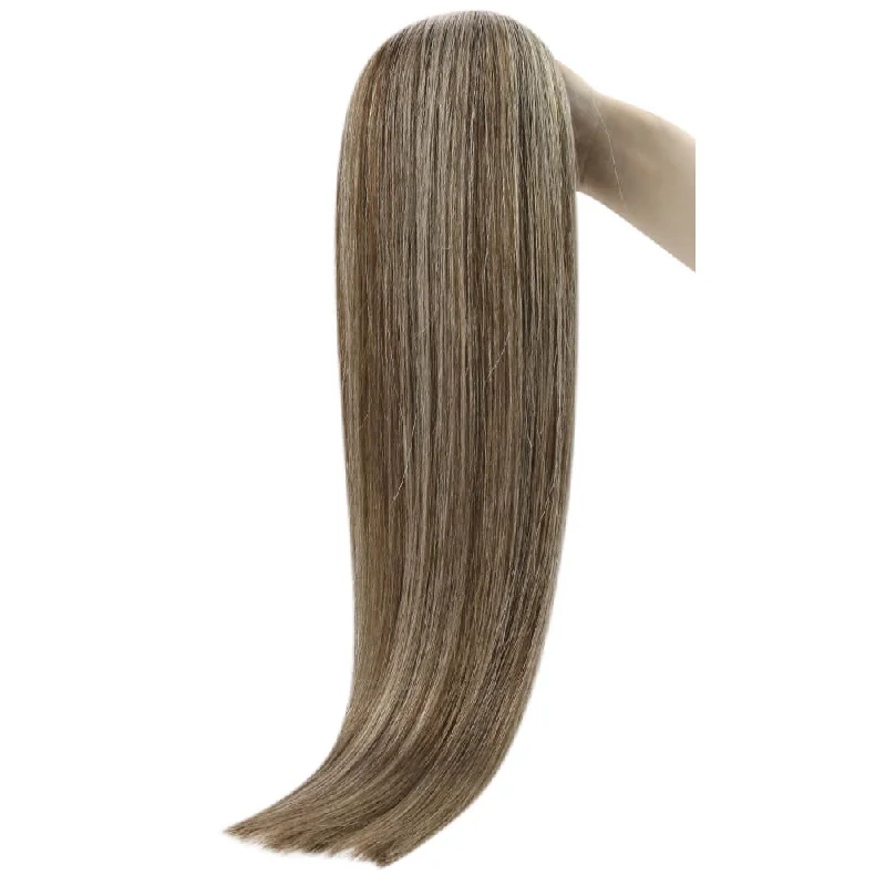 Moresoo Virgin Hand Tied Real Human Sew In Weft Blonde Balayage Hair (#4/27/4)