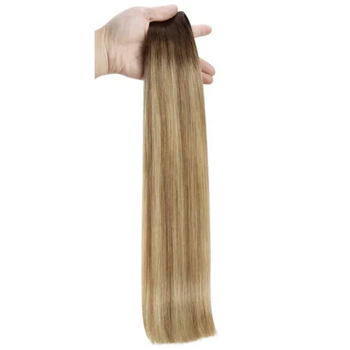 Moresoo Virgin Invisible Genius Weft Brazilian Balayage Color Human Hair Bundles  (#3/8/22)