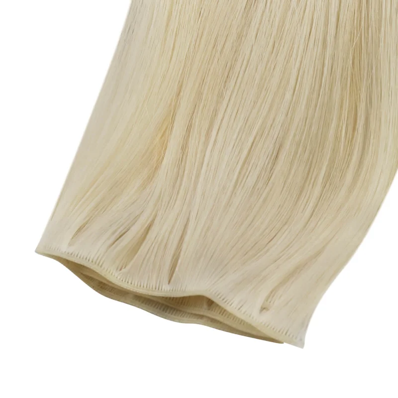 Moresoo Virgin Invisible Genius Weft Platinum Blonde Brazilian Human Hair Bundles  (#60)