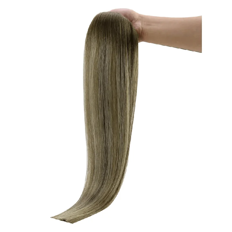 【New Color】Moresoo Virgin Tape In Hair Extensions 100% Brazilian Human Balayage Brown Hair (#4/8/27/4)