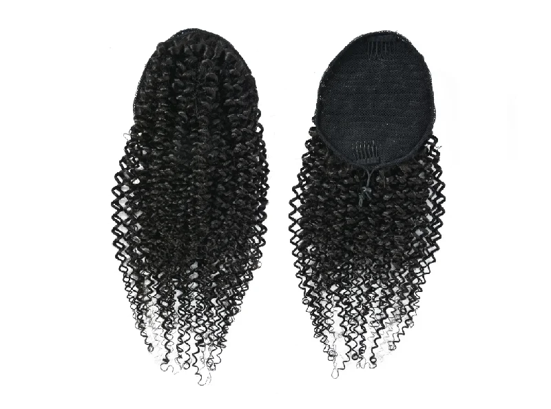 Kayla 3c Burmese Loose Kinky Curly Drawstring Ponytail