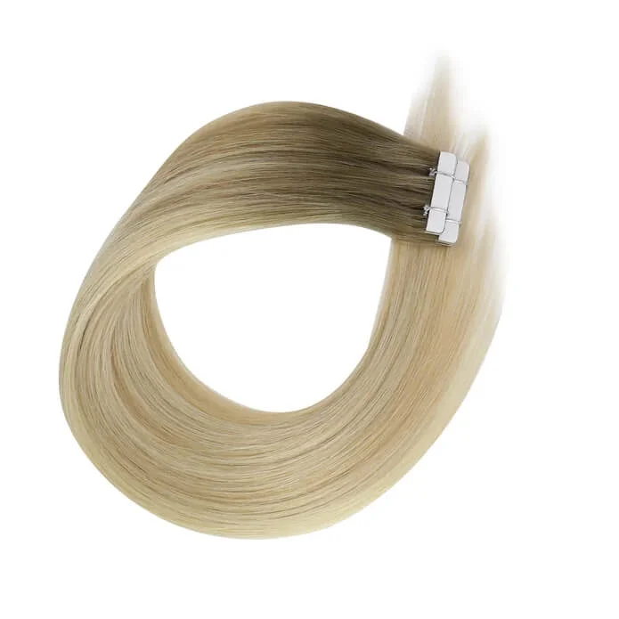 【New Color】Moresoo Virgin Injection Tape in Human Hair Extensions Balayage Blonde (#8/27/60)