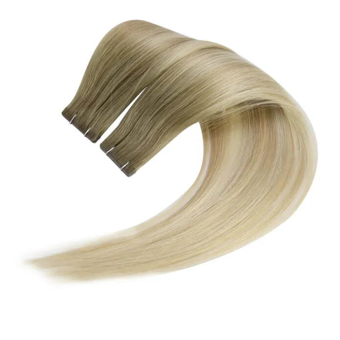 【New Color】Moresoo Virgin Injection Tape in Human Hair Extensions Balayage Blonde (#8/27/60)