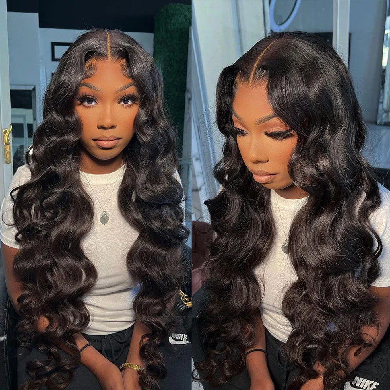 Flash Sale Glueless Air Cap Skin Melt Swiss Lace Preplucked Human Hair Closure Wigs Body Wave