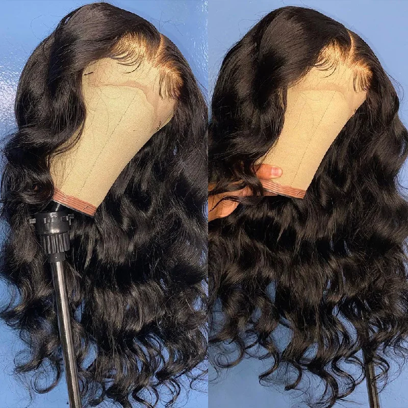 Flash Sale Glueless Air Cap Skin Melt Swiss Lace Preplucked Human Hair Closure Wigs Body Wave