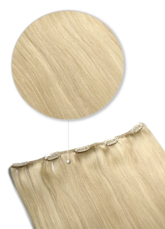 One Piece Top-up Remy Clip in Human Hair Extensions - Light Ash Blonde (#22)