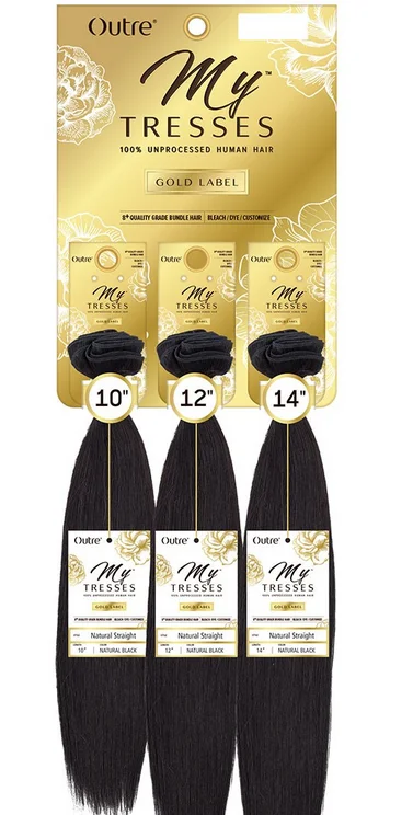 OUTRE MY TRESSES GOLD LABEL 100% HUMAN HAIR BUNDLES #NATURAL STRAIGHT