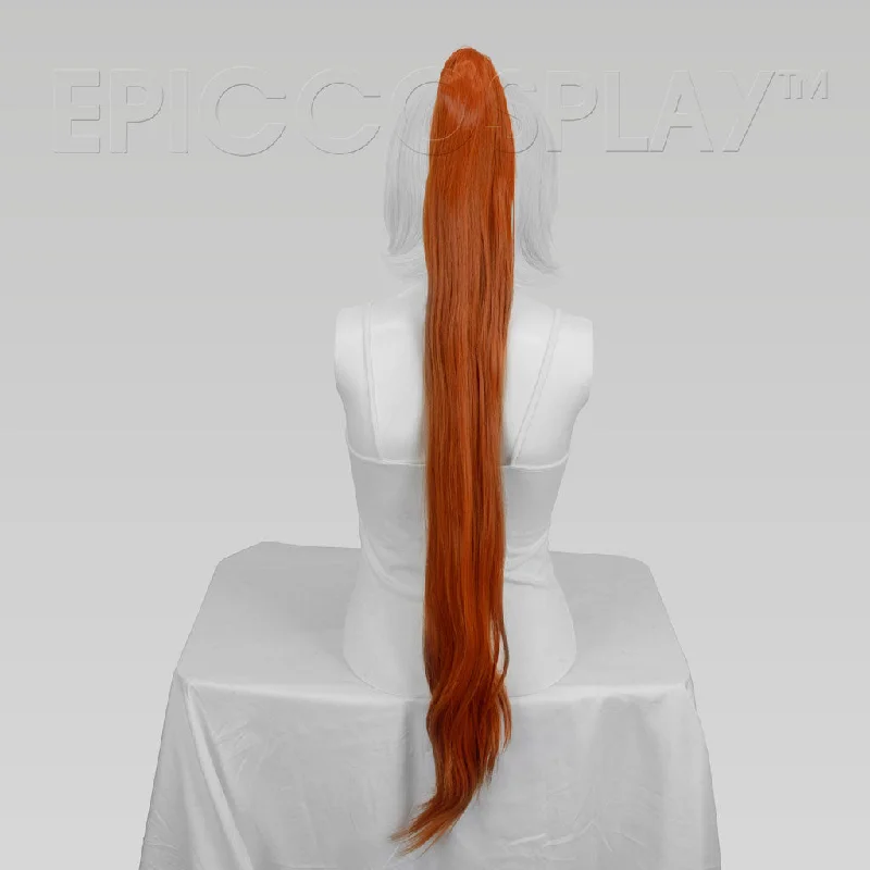 35"" Autumn Orange Straight Ponytail Clipon