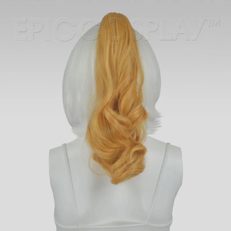 20"" Butterscotch Blonde Wavy Curly Ponytail Clipon