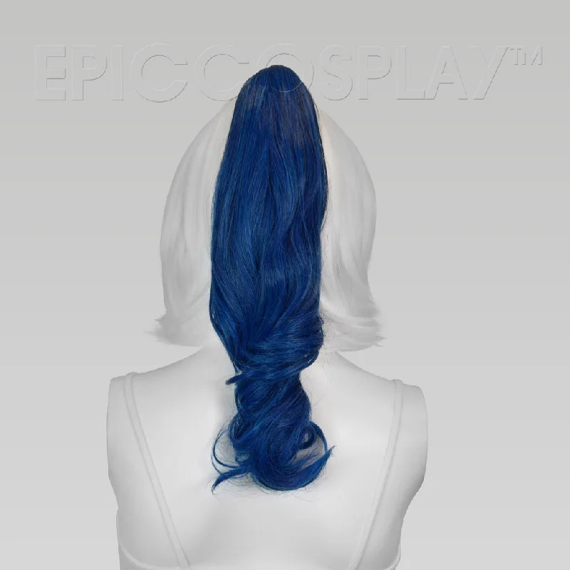 20"" Shadow Blue Curly Ponytail Clipon