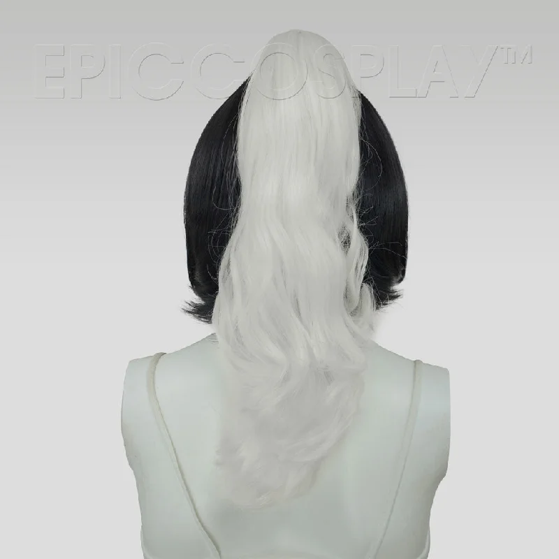 15"" Classic White Wavy Curly Ponytail Clipon