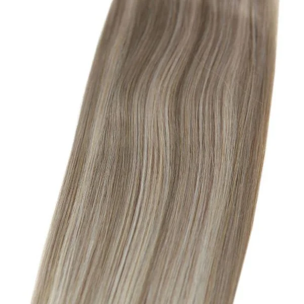 Weft Hair Extensions Highlight Blonde Sew in Double Weft Hair #16/22