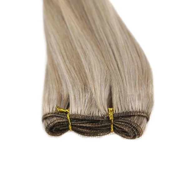 Weft Hair Extensions Highlight Blonde Sew in Double Weft Hair #16/22