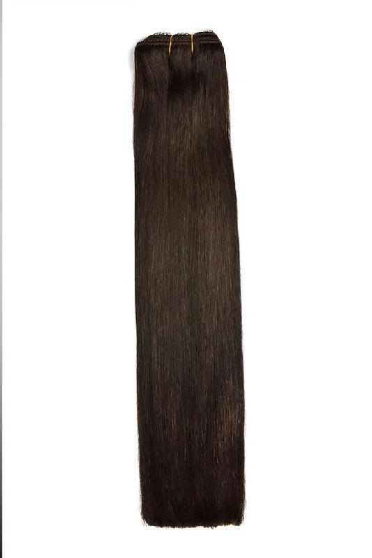 Remy Royale Double Drawn  Human Hair Weft Weave  Extensions - Darkest Brown (#2)