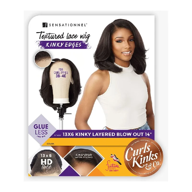 Sensationnel Kinky Edges 13x6 Synthetic HD Lace Front Wig - Kinky Blow Out 14""