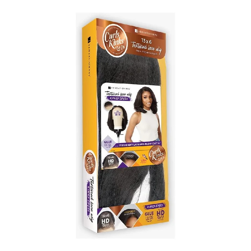 Sensationnel Kinky Edges 13x6 Synthetic HD Lace Front Wig - Kinky Blow Out 14""