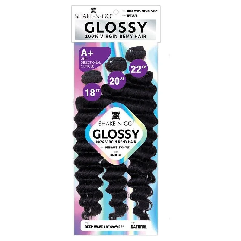 Shake-N-Go Glossy 100% Virgin Remy Hair Bundle Multipack - Deep Wave