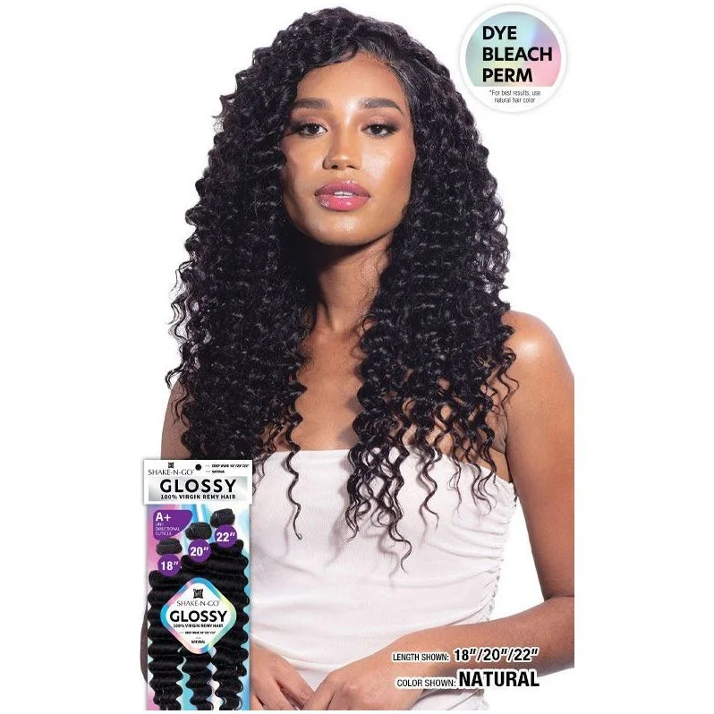 Shake-N-Go Glossy 100% Virgin Remy Hair Bundle Multipack - Deep Wave