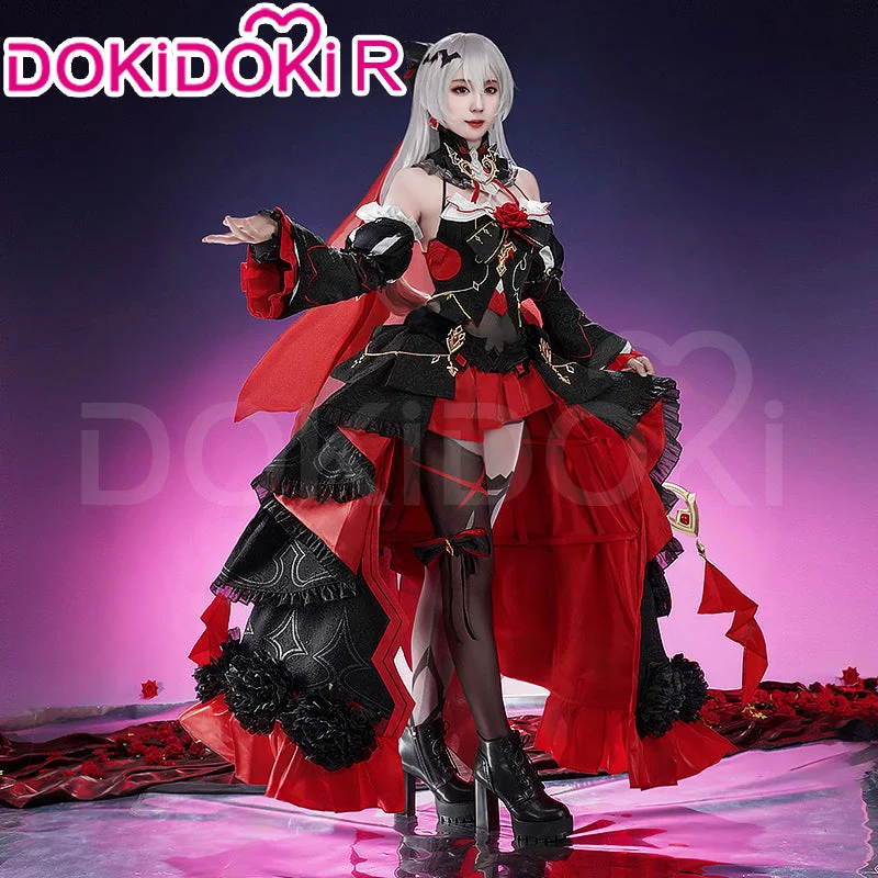 【S Ready For Ship】DokiDoki-R Game Honkai Impact 3 Cosplay Theresa Apocalypse Lunar Vow: Crimson Love Skin Cosplay Costume