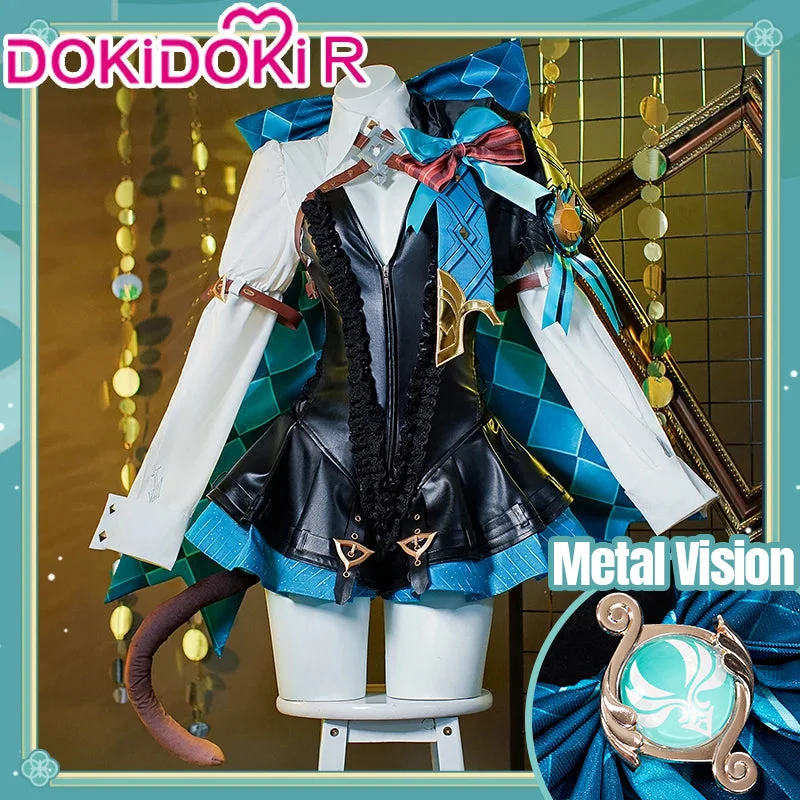 【Ready For Ship】DokiDoki-R Game Genshin Impact Cosplay Fontaine Lynette Costume Magician