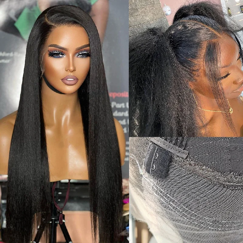 Skin Melt Full Lace | 360 Lace Invisible Adjustable Strap Delicate Hairline Human Hair Frontal Wig | Yaki