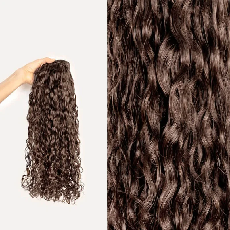 [Spiral Curly] Clip in Hair for Dark Brown #4