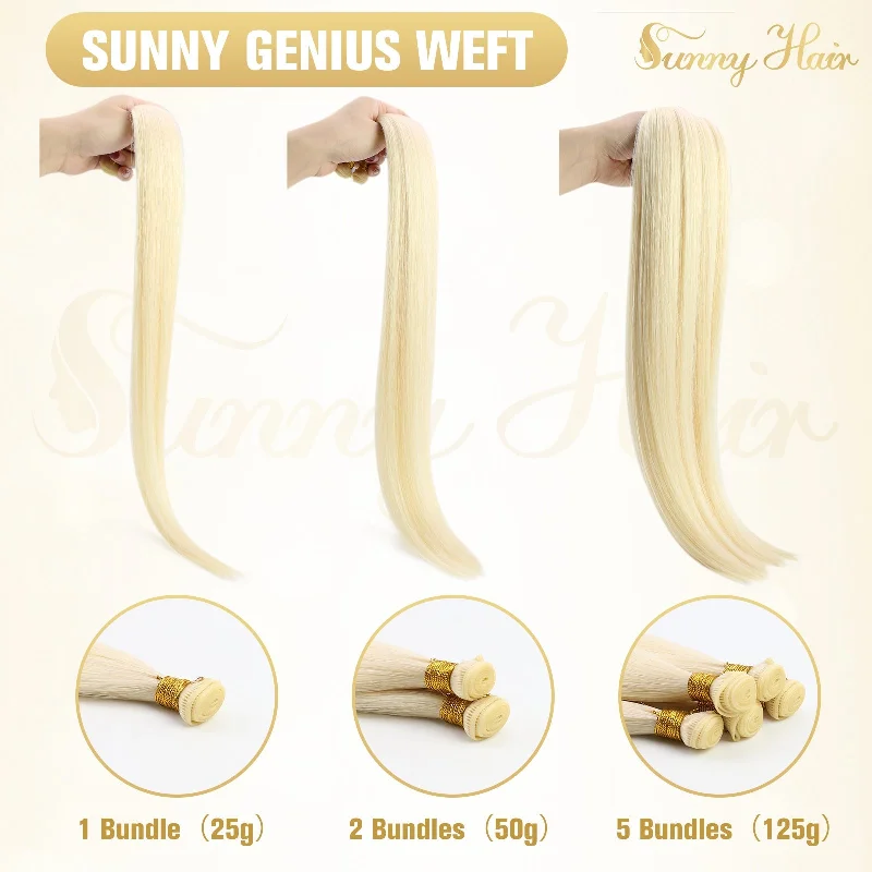 Sunny Hair Genius Weft Extensions Virgin Hair Brown with Blonde #4/8/27/4