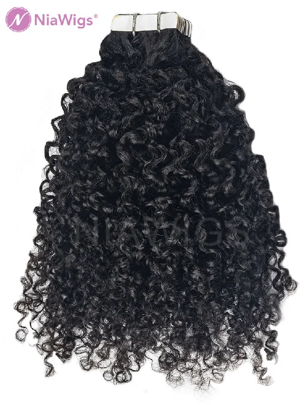 4A Tape On Hair Extensions Kinky Curly Extension Human Hair For Black Women