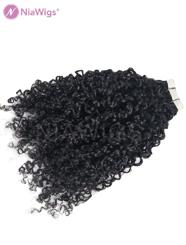 4A Tape On Hair Extensions Kinky Curly Extension Human Hair For Black Women