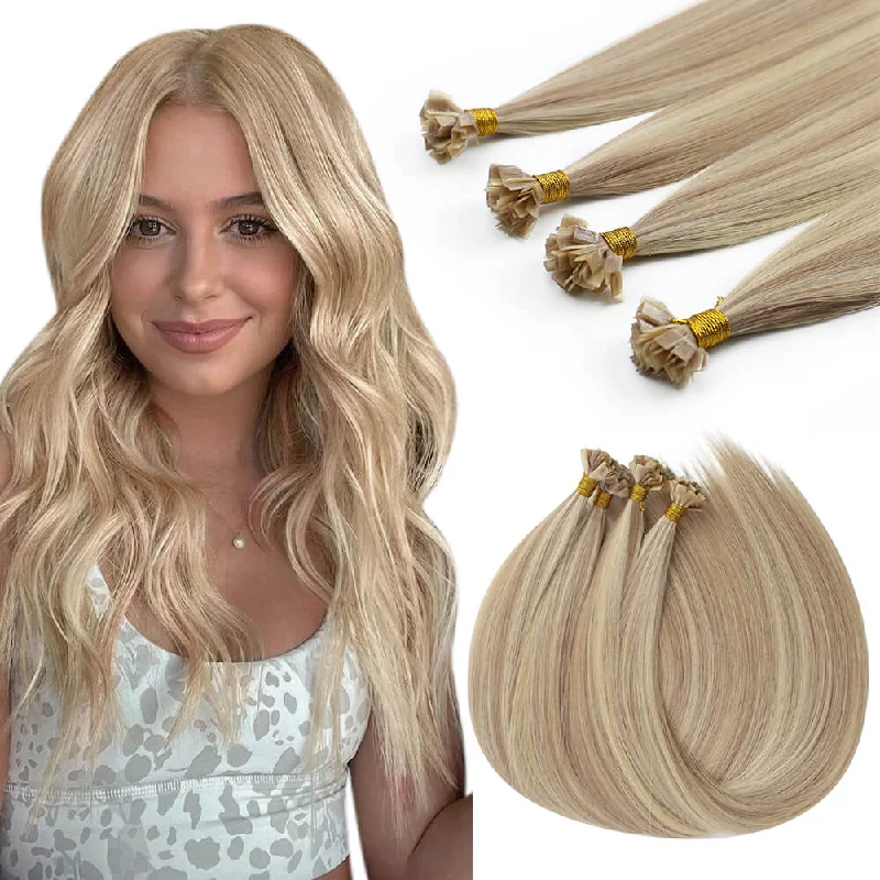 [U Tip Upgrade] Sunny Hair K Tip Virgin Hair Extensions Highlights Blonde #18/613