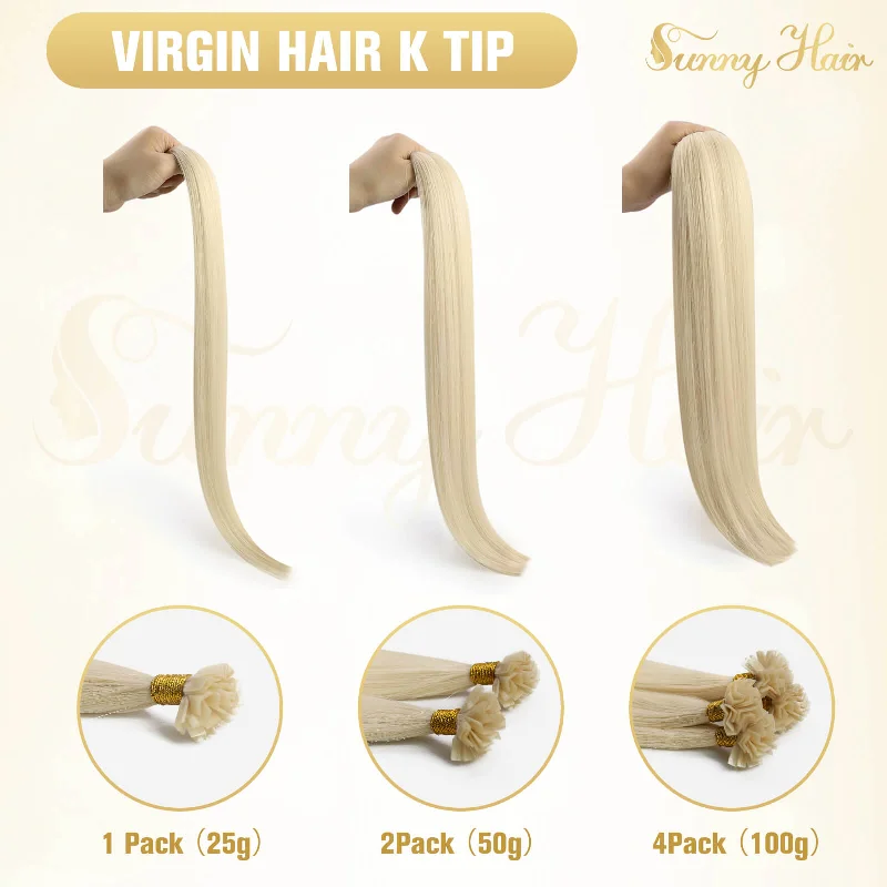 [U Tip Upgrade] Sunny Hair K Tip Virgin Hair Extensions Highlights Blonde #18/613