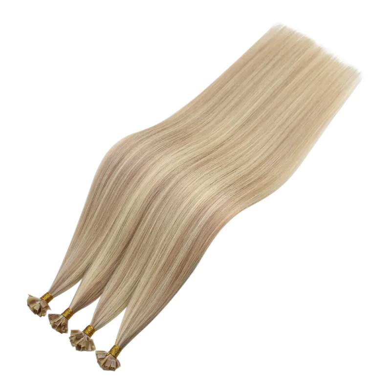 [U Tip Upgrade] Sunny Hair K Tip Virgin Hair Extensions Highlights Blonde #18/613