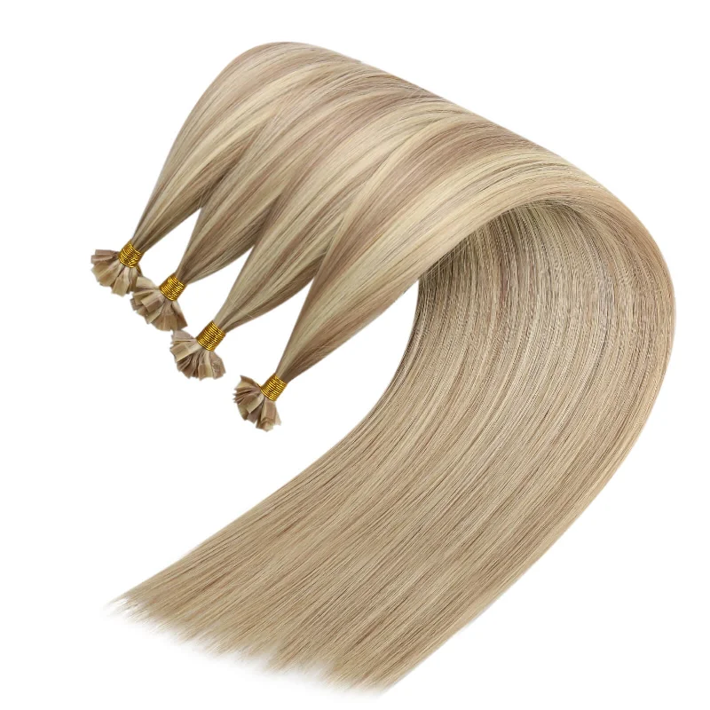 [U Tip Upgrade] Sunny Hair K Tip Virgin Hair Extensions Highlights Blonde #18/613