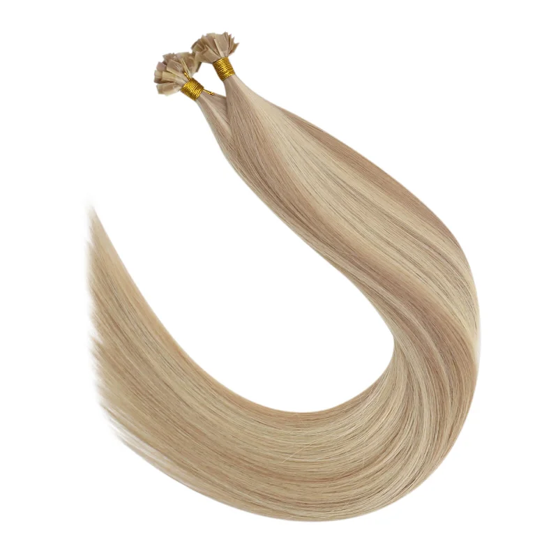 [U Tip Upgrade] Sunny Hair K Tip Virgin Hair Extensions Highlights Blonde #18/613