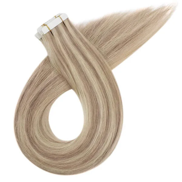 [US] Tape In Hair Extensions Moresoo Skin Weft Virgin Human Blonde Hair (#P18/613)