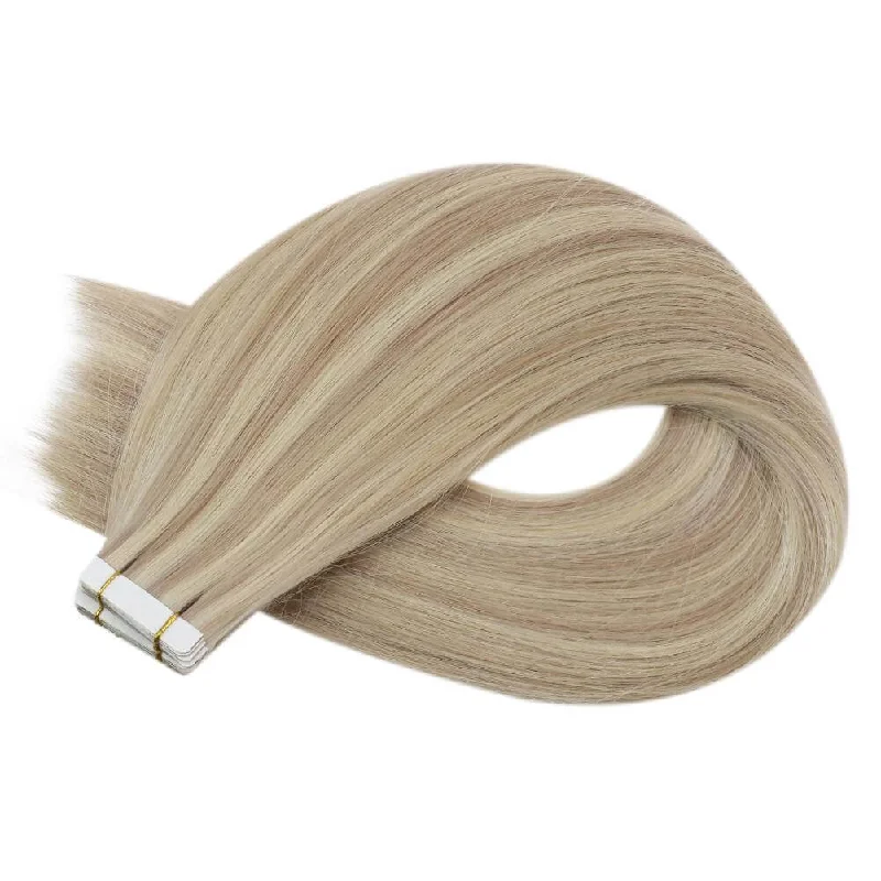 [US] Tape In Hair Extensions Moresoo Skin Weft Virgin Human Blonde Hair (#P18/613)