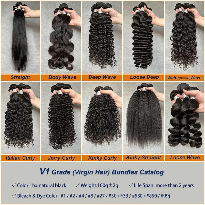 Virgin Hair Bundles And Raw Hair Bundles 1b# Natural Black Color