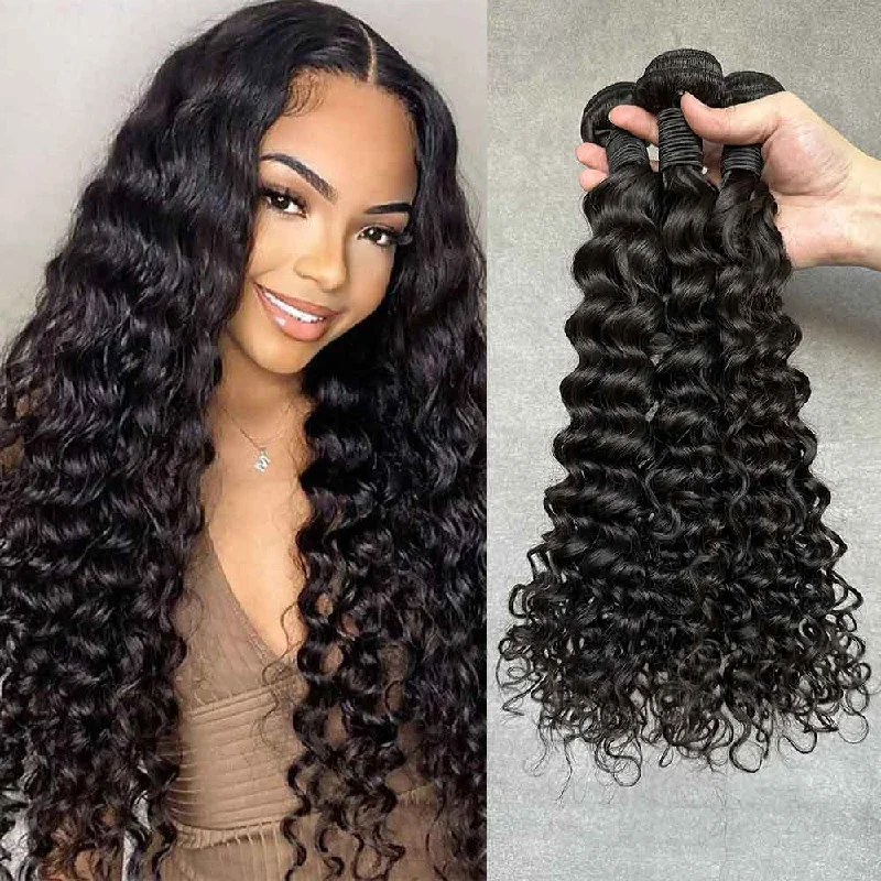 Virgin Hair Bundles And Raw Hair Bundles 1b# Natural Black Color