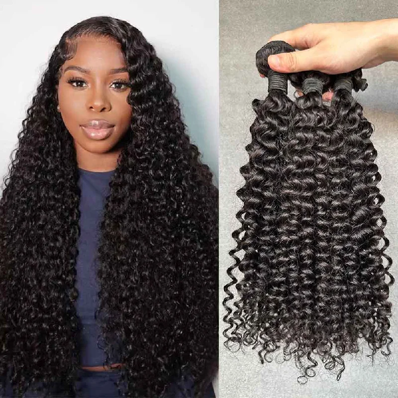 Virgin Hair Bundles And Raw Hair Bundles 1b# Natural Black Color