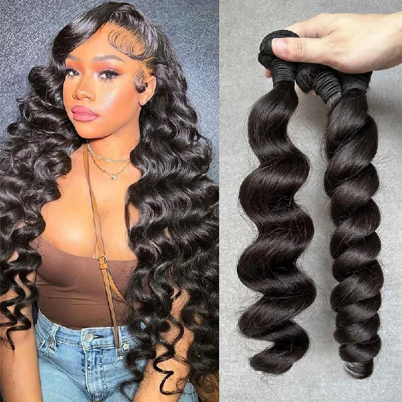 Virgin Hair Bundles And Raw Hair Bundles 1b# Natural Black Color