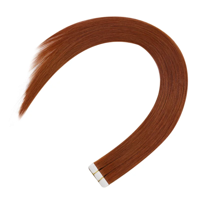 Invisible Seamless Virgin Hair Injection Tape in Human Hair Extensions Copper Red #33