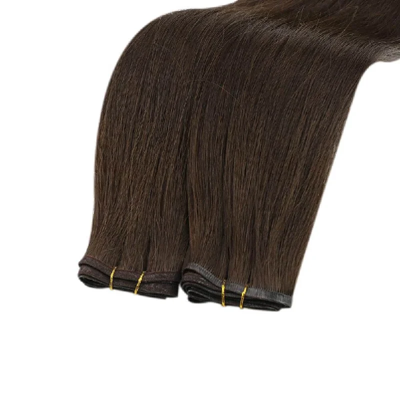 Flat Silk Weft 100% Real Human Virgin Hair Double Weft One Bundle For Women #2