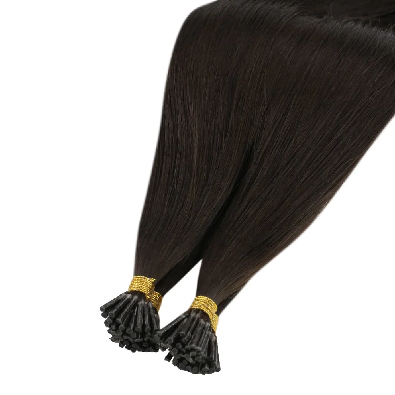 Virgin Kertain I Tip 100% Human Moresoo Virgin Straight Hair Extensions Dark Brown(#2)