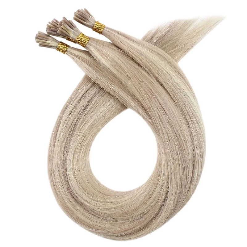 Moresoo Virgin I Tip Hair Extensions Premium Brazilian Straight Hair Highlight(#18P613)