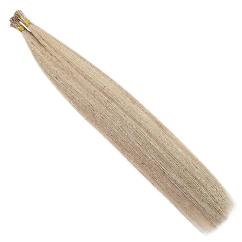 Moresoo Virgin I Tip Hair Extensions Premium Brazilian Straight Hair Highlight(#18P613)