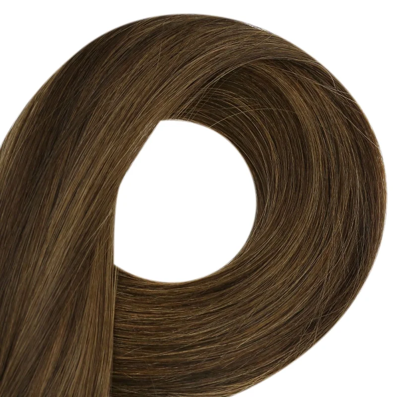 Sew in Hair Extensions Balayage Brown Real Virgin Hair Weft Bundles Weave for Women #DU