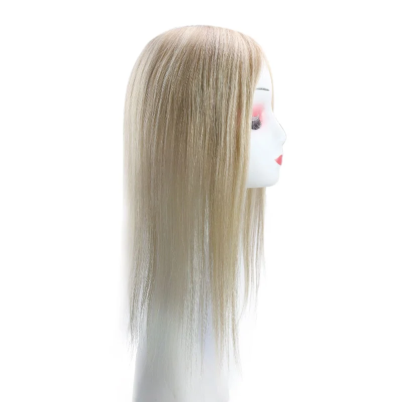 Vivien Virgin Clip in Medium Hair Toppers Crown and Front Hairline Hairpieces Without Bangs (#18/613)