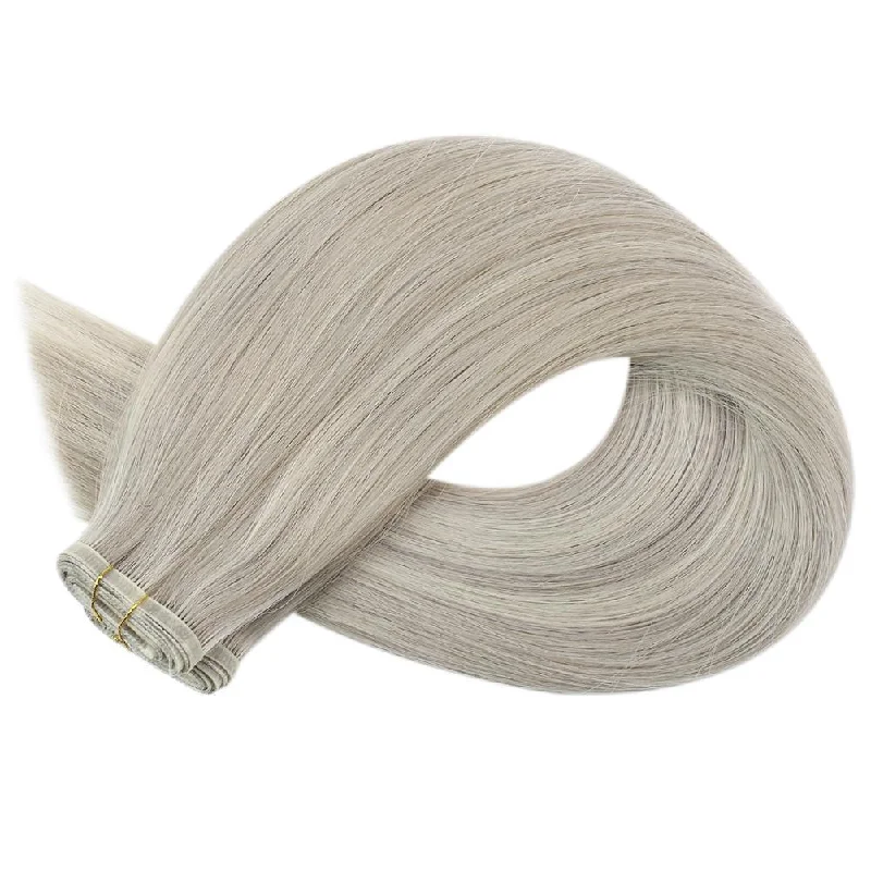 Moresoo Virgin Human Hair Bundles Brazilian Silk Flat Weft Highlight Blonde Extensions(#19A/60)