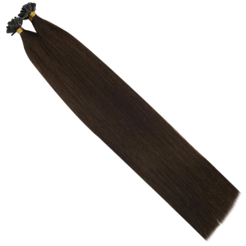 U tip Hair Extensions Chocolate Brown Human Virgin Hair Keratin Hair Nail Tip Hair Extensions #4