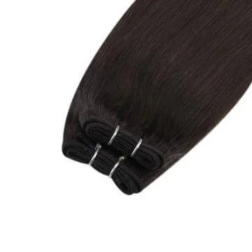 Moresoo Virgin Machine Hair Weft Sew In Weft Human Hair Bundles Darkest Brown(#2)